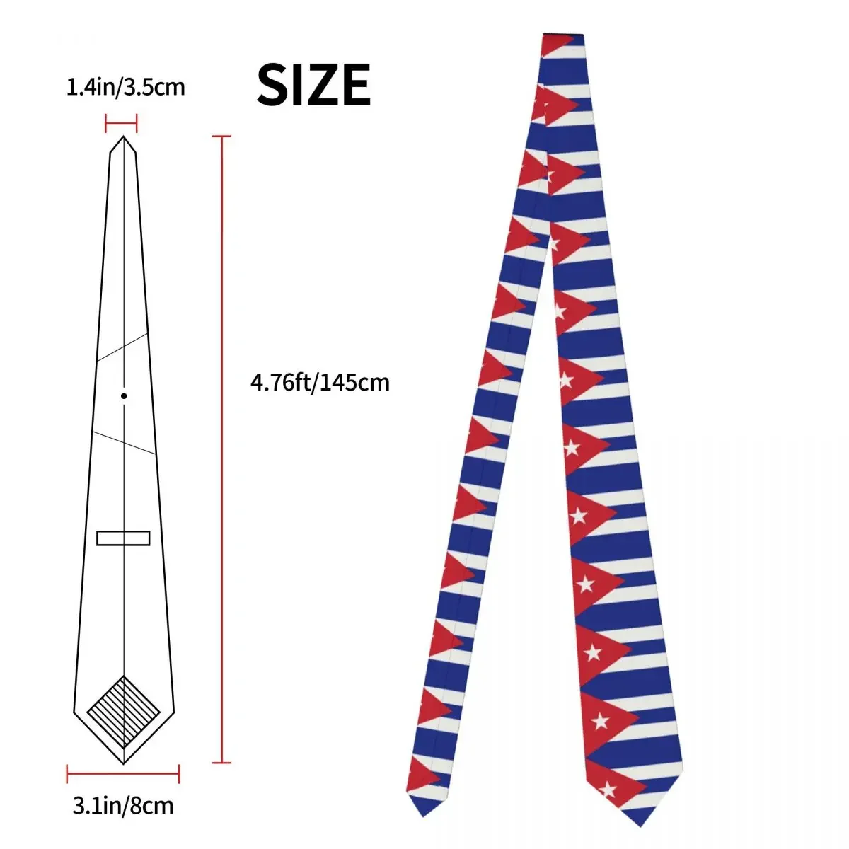 Formal Flag Of Cuba Neckties for Men Personalized Silk Cuban Patriotic Office Neck Ties