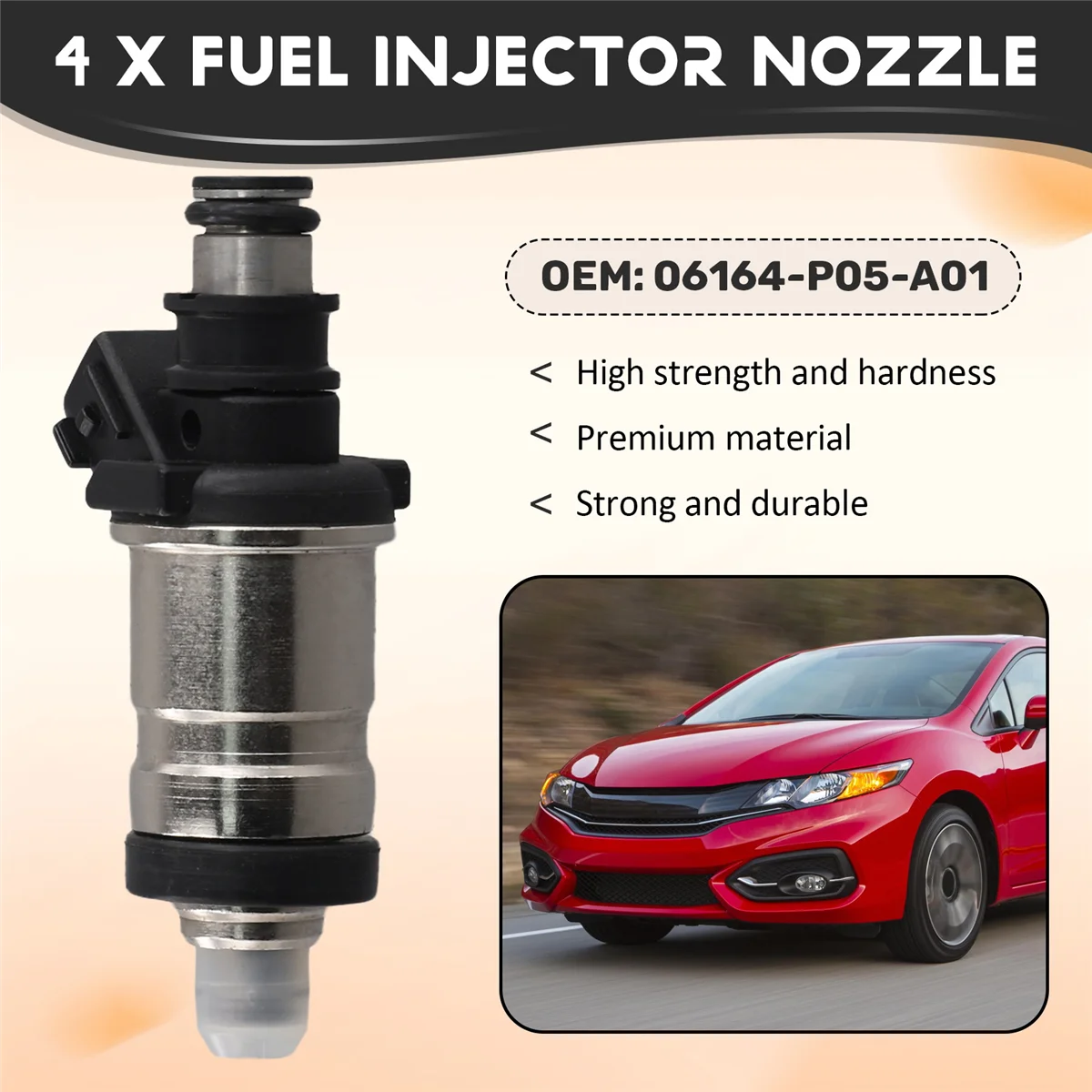 

4PCS 06164-P05-A01 New Fuel Injector Nozzle for HO Hot Sale VIC 1.5L (1992-1995)