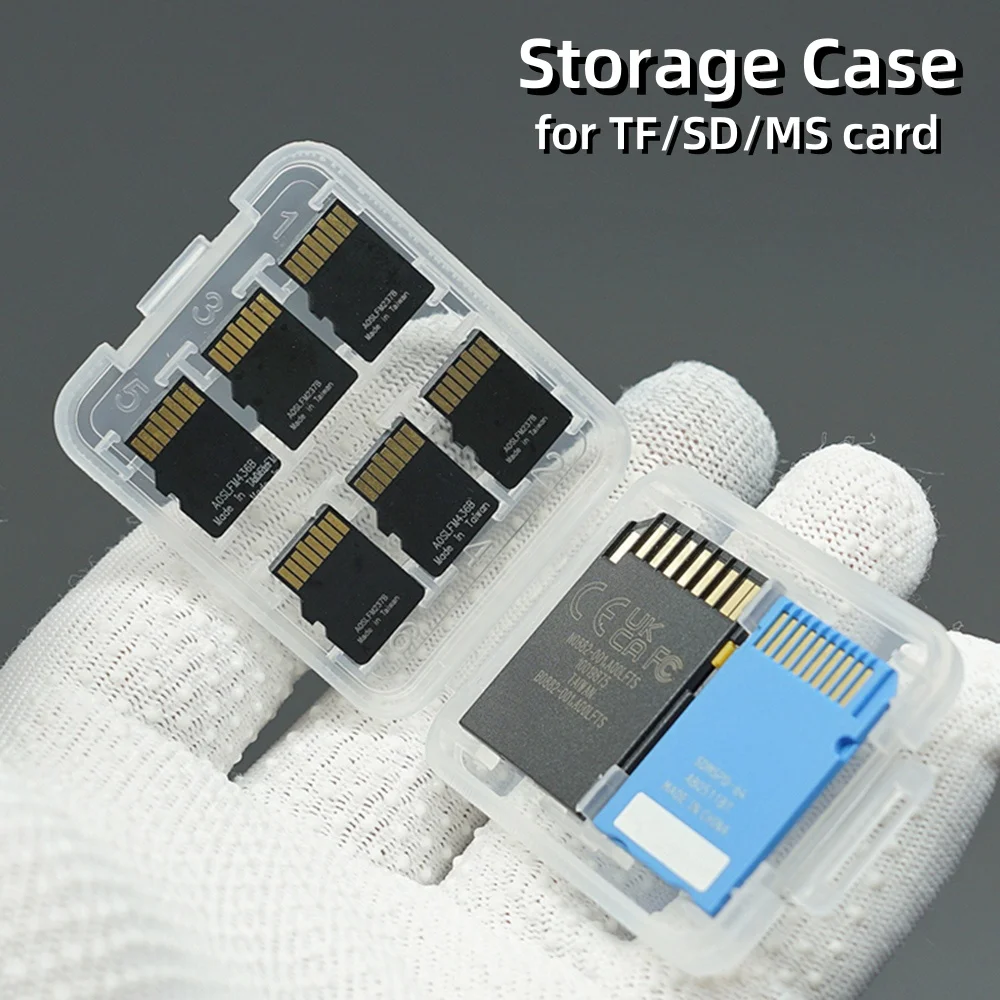 

8in1 Storage Box Plastic PP Protector for TF Memory Card SD MS Flash Stick Storage Case Kit DSLR Camera Mobile Phone Accessories