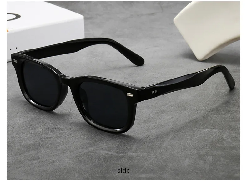 Herren-Sonnenbrille mit dickem Rahmen, Retro-Stil, braun, schmaler Rahmen, Hip-Hop-Stil, Rapper-Brille, Urlaubs-Sonnenbrille, UV400 – Detail 10