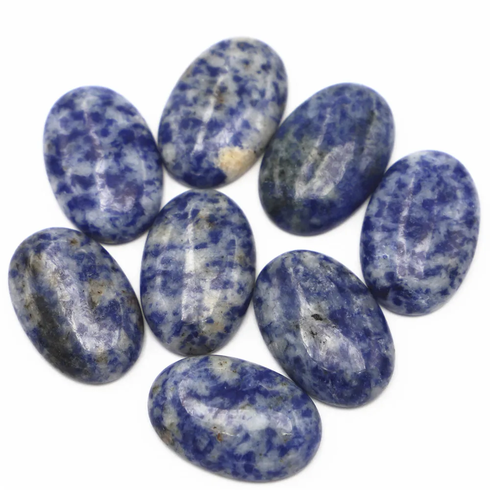 30x20mm Natural Stone Oval Sodalite CAB Cabochon Setting Bead Fit Pendants Jewelry Making Supplies 12Pcs Wholesale Free Shipping