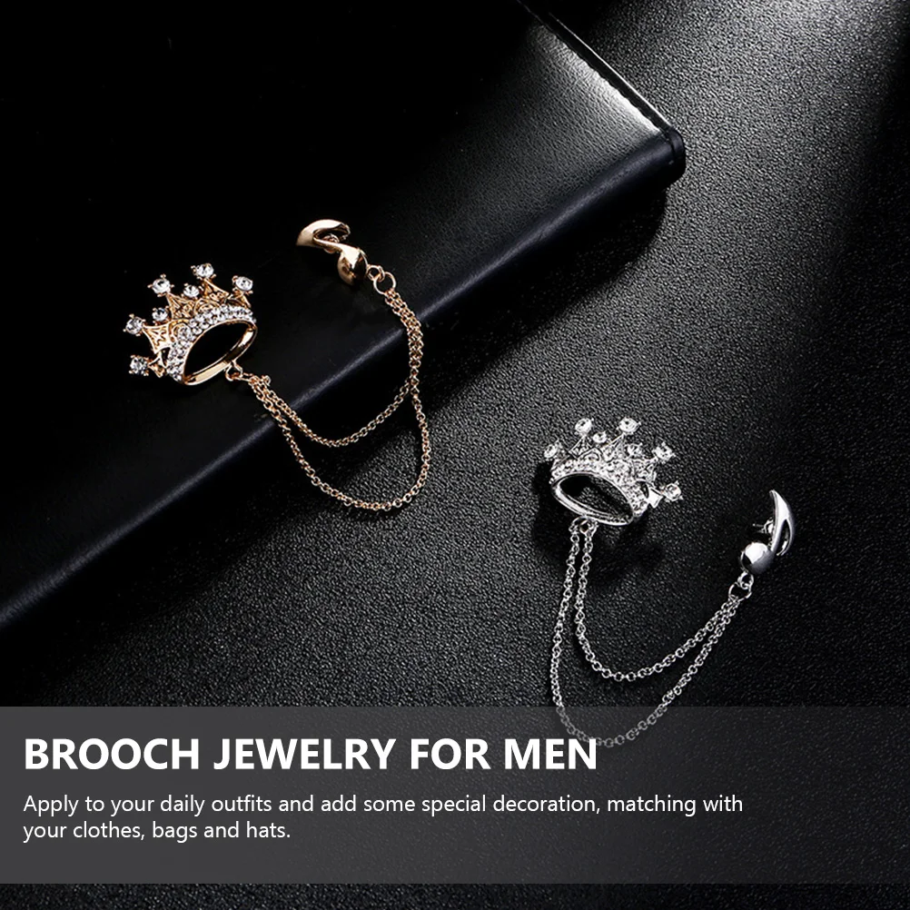 

2 Pcs Brooch Accessories Lapel Pin Metal Necklace Chain Collar for Men Alloy Brooches Suit Sweater Shawl Corsage Musical Note
