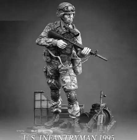 Kit de construcción de modelo blanco, resina sin pintar, escala GK1/35, U.S. Infantryman 1995, accesorios de figuras en miniatura, decoración de colección creativa