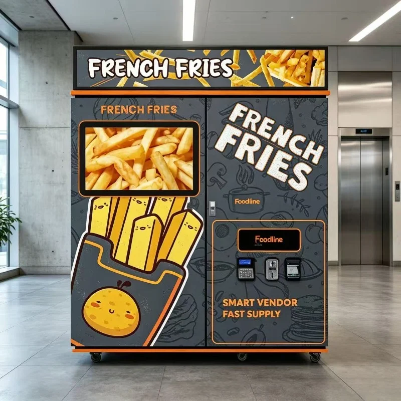 FL Custom Commercial Fried Food Vending Machine Intelligent Hot French Fries Automatic Vending Machine For Retail Shop