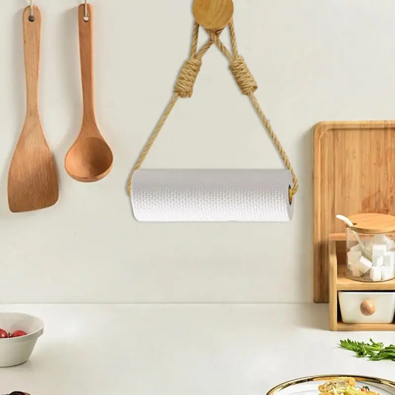 Soporte de papel higiénico montado en la pared, accesorios de baño, soporte de papel enrollable de madera para toallero