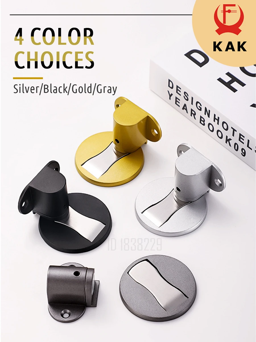 KAK 2 قطعة قابل للتعديل توقف الباب لكمة خالية المغناطيسي المضادة للتصادم الباب سدادة غير مرئية الطابق الباب وقف جدار حماية الأجهزة #3