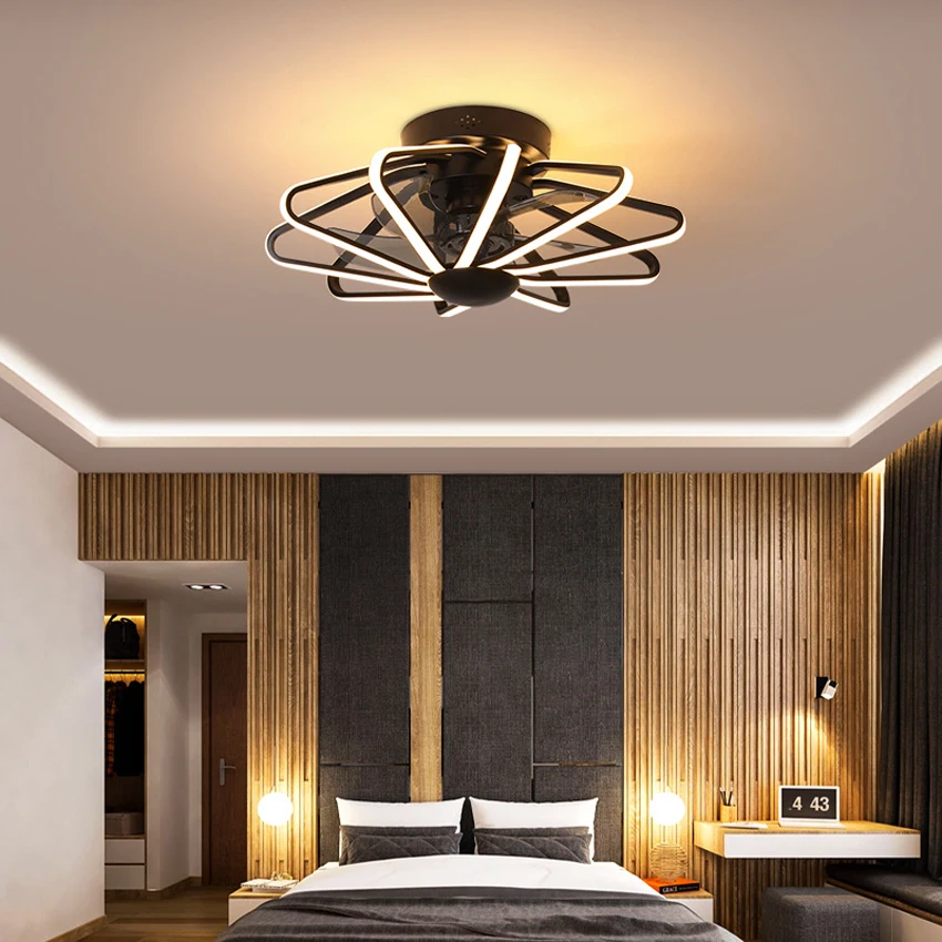 Ceiling Fan With Led Light And Control Bedroom Decor Ventilator Lamp Living Room Silent Fans  For Home 110v/220v Fans With Lamp