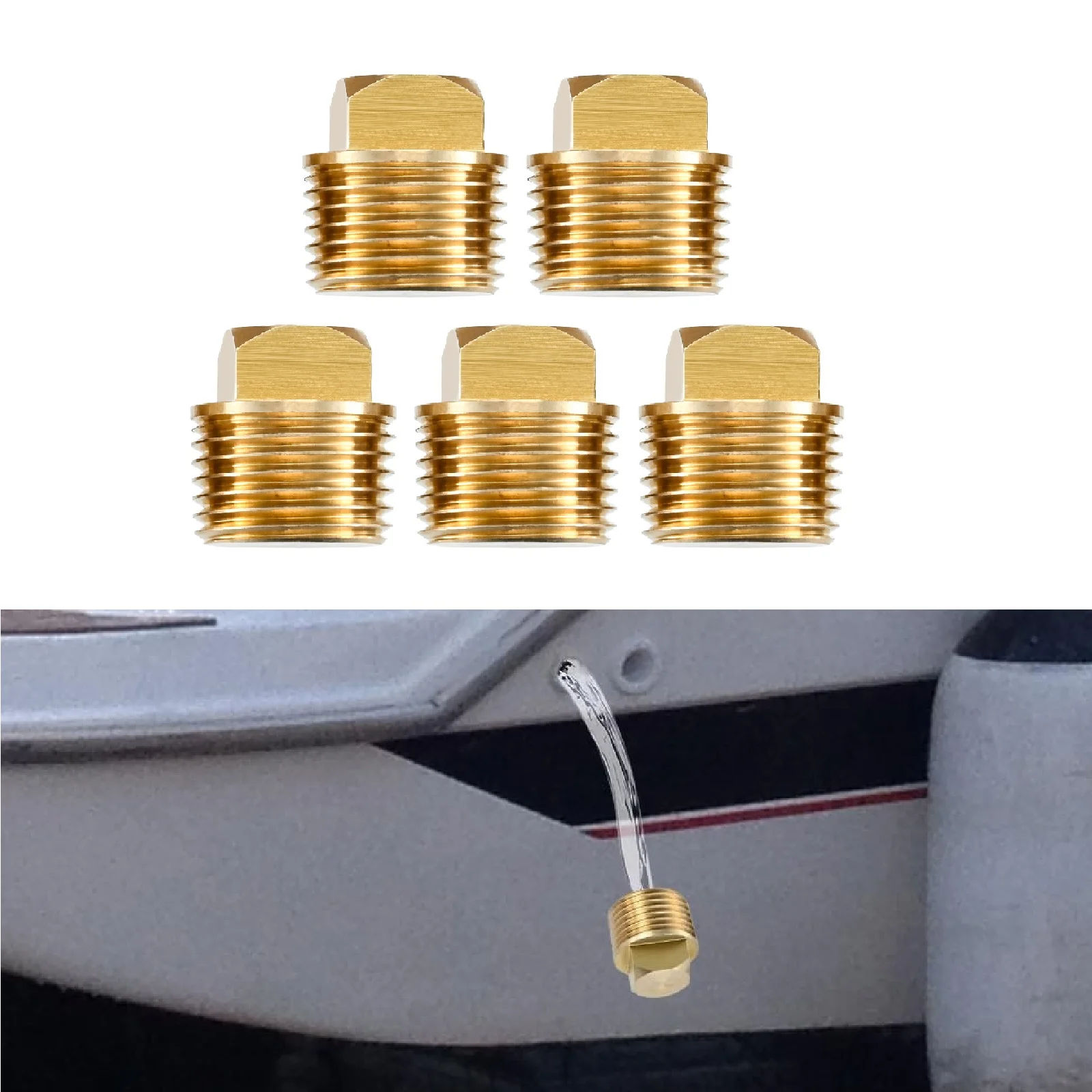 

5 шт. твердые латунные сливные пробки для лодок 1/2 дюйма NPT подходят для большинства лодок, корпусов с плотной резьбой для Bayliner Four Winns Glastron Larson