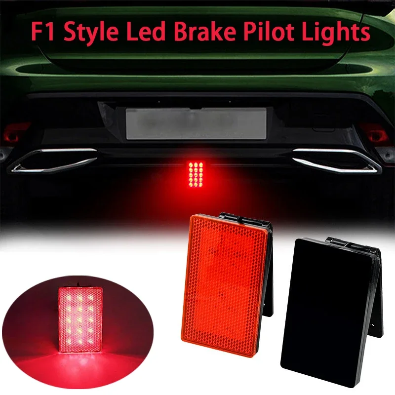 F1 Style 3rd Led Brake Pilot Lights For Car Motorcycle 15led Rear Tail Lights Abs Auto Warning Reverse Stop Safety Lamps DRL 12V