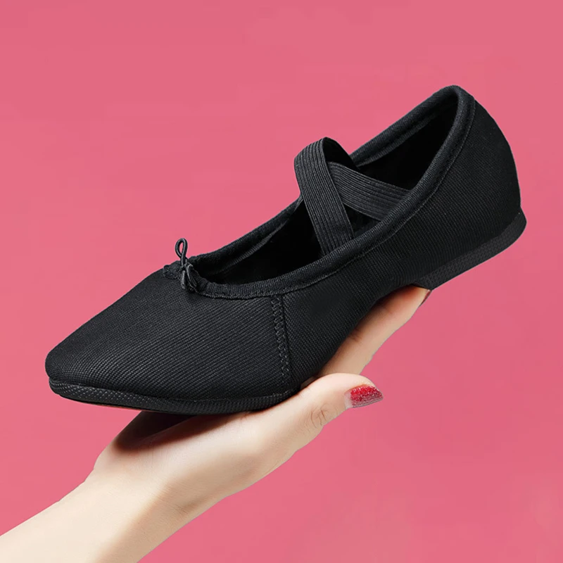 Women Dance Shoes Girls Ballet Jazz Salsa Shoes Soft Sole Low Heels Kids Dancing Slippers Pink Black Red Children Latin Sneakers