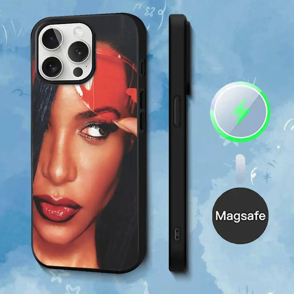 Coque de téléphone Singer A-AaliyahS hip pop pour iPhone 17,16,15,14,13,12,11,Pro,Max,Plus,Mini,SE4,E, chargement sans fil magnétique Magsafe