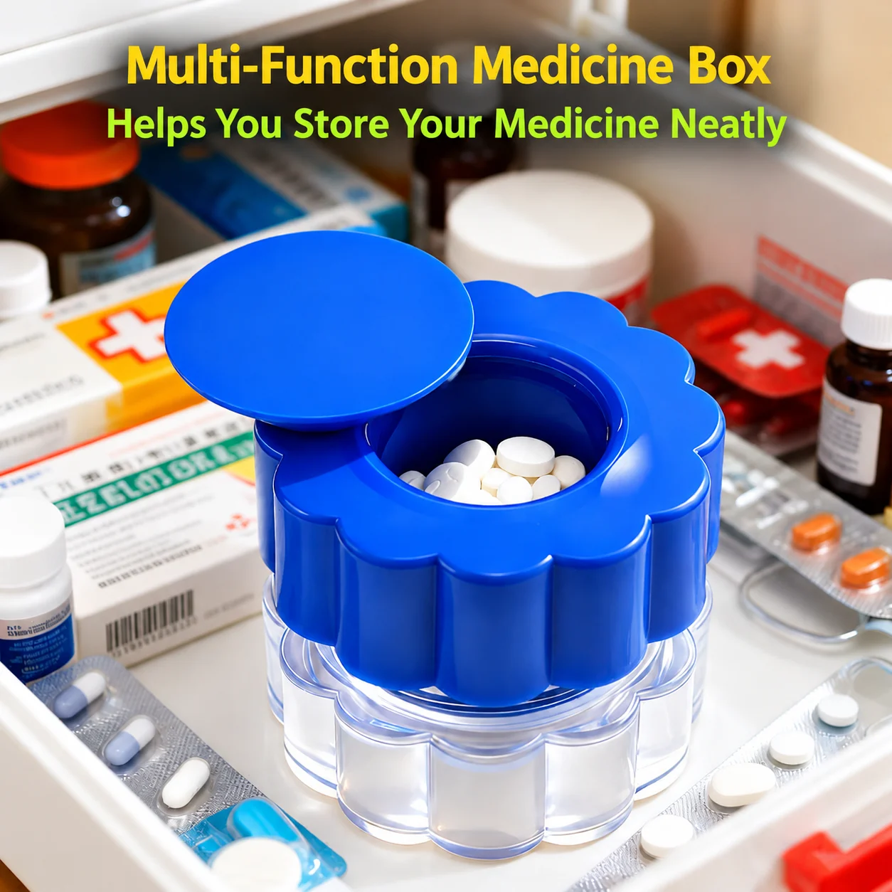 Portable Pill Crusher Convenient Simple Grinding Function Pill Crusher ABS Material Multi-functional For Kids Babies Seniors