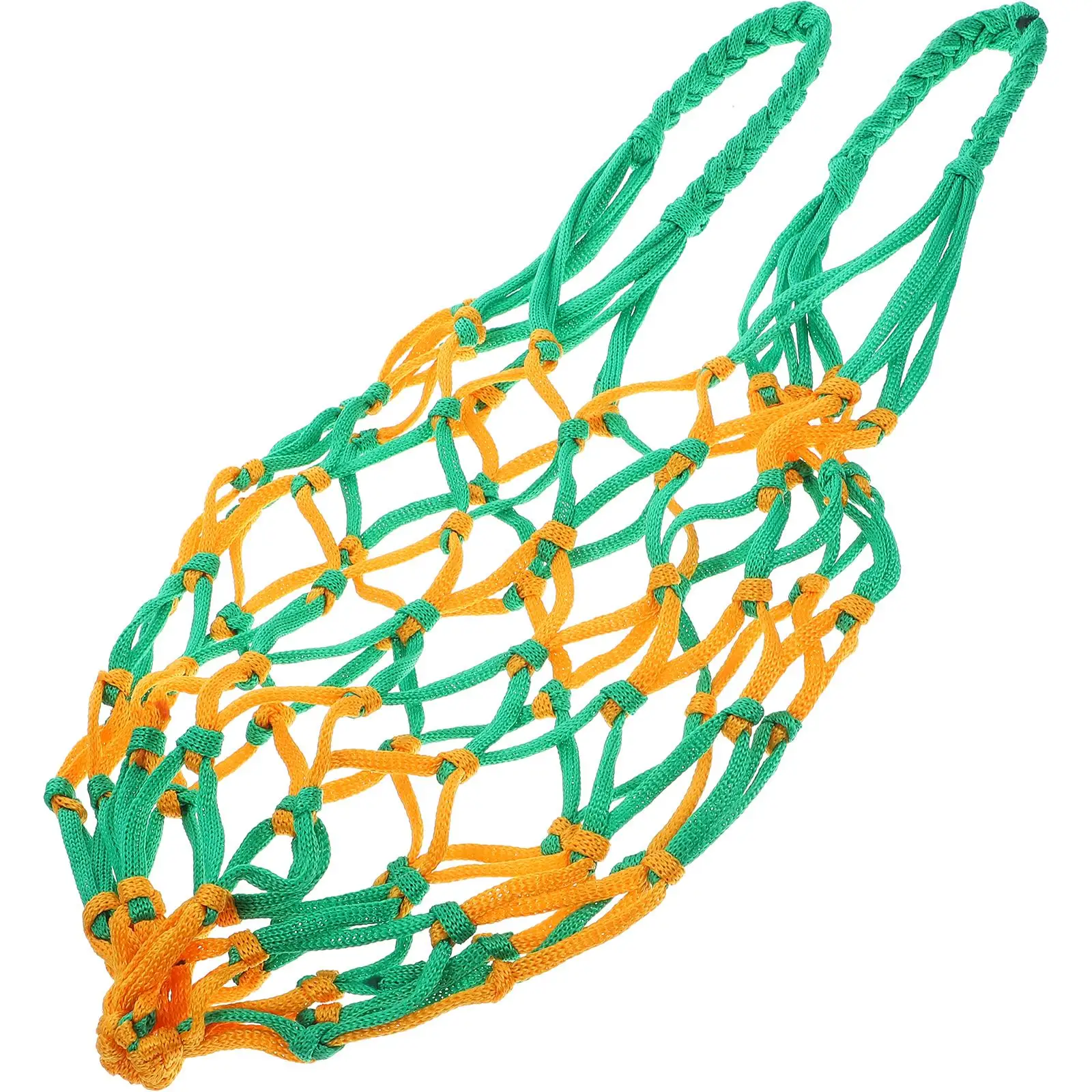 

2pcs Basketball Net Bag Black White Gym Home Use Portable Sports Balls Carrier Storage Mesh Container Shoulder Strap