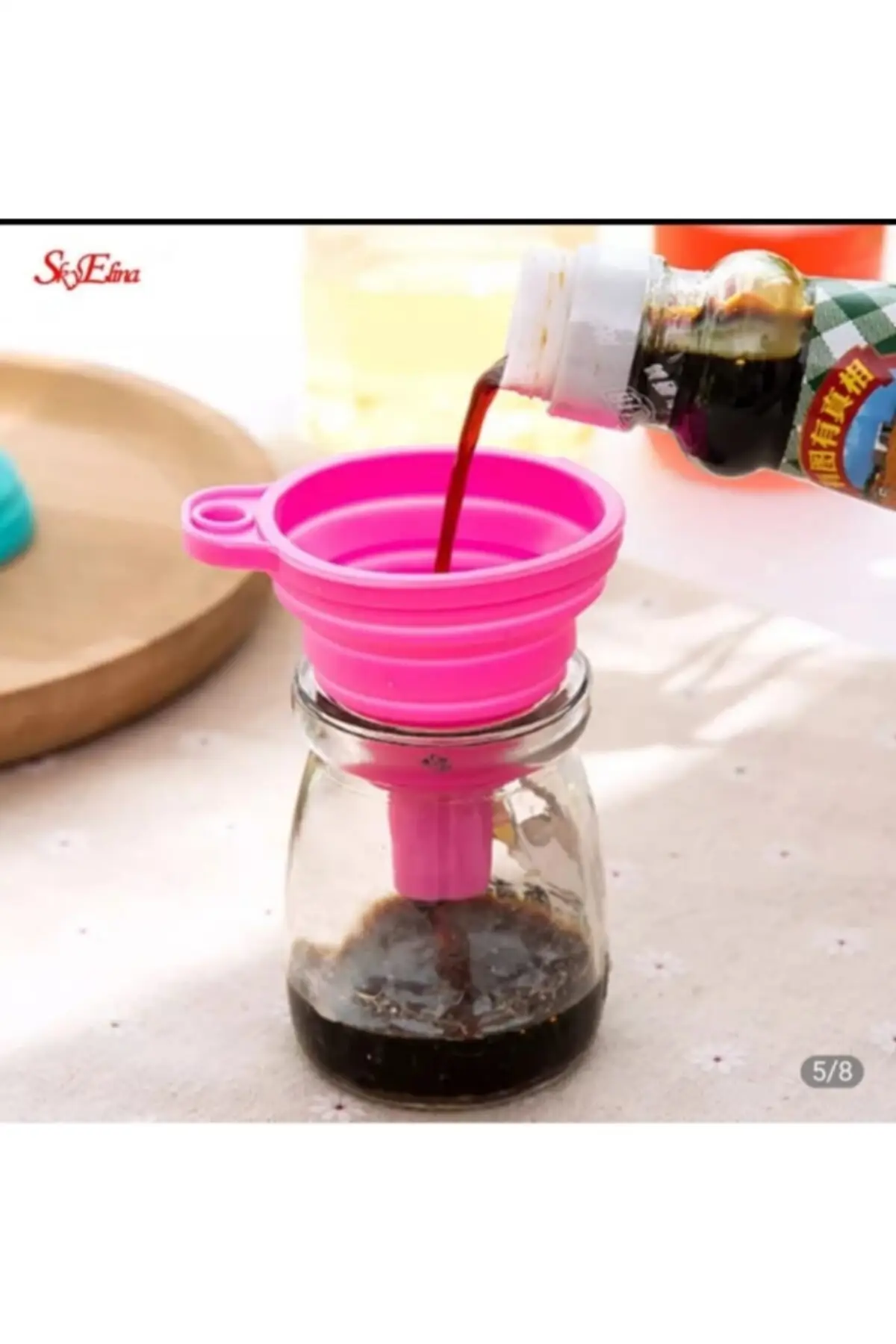 2 peças mini funil de silicone dobrável, ferramenta de cozinha prática