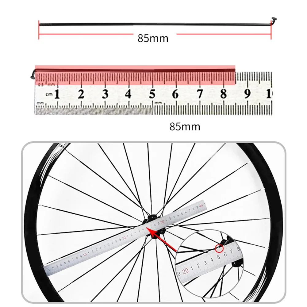 24pcs 14g Bicycle Spokes 261-278mm With Nipples Straight Head Bike For 27.5/26/29er Hubs Replacement Parts