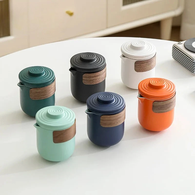 Portable Travel Tea Set Chinese Ceramic Teaware 1 Pot 4 Cups With Bag Travel Teacup Camping Porcelain Tea Bowl Cups Tea Ceremony