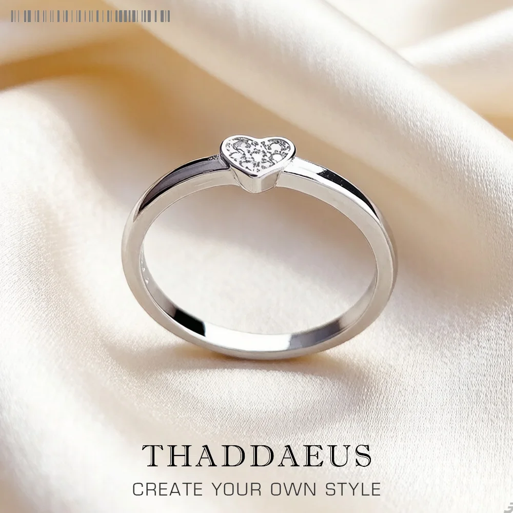 Ring Love Heart Europe Fine Jewerly For Women Summer Romantic Gift In 925 Sterling Silver