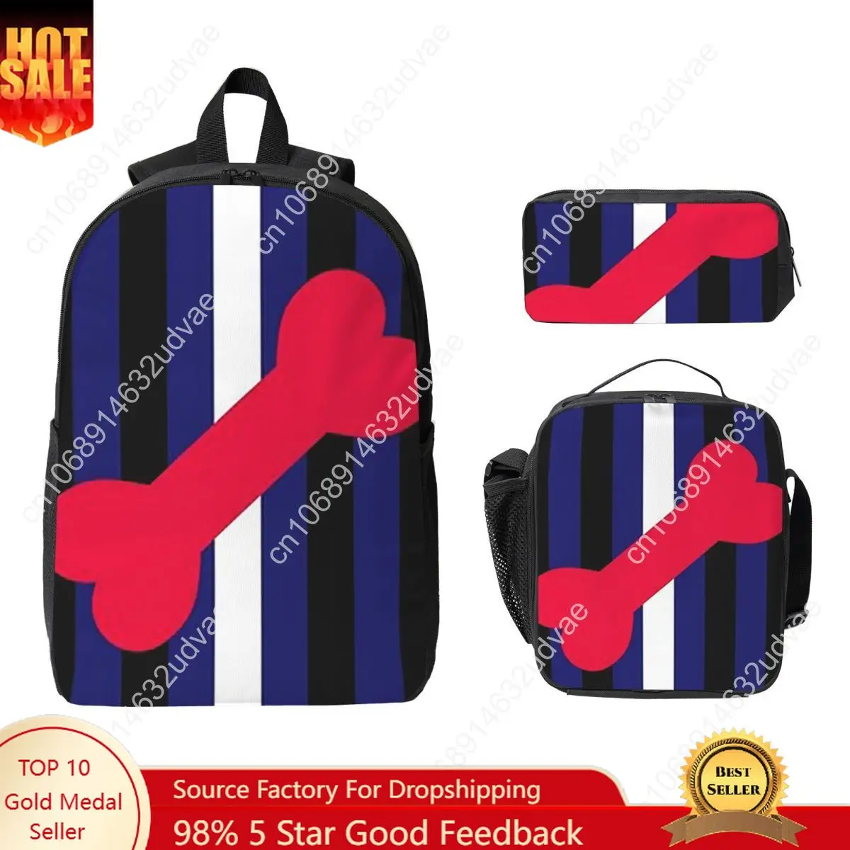 

Leather Puppy Pride Backpack Student Boys Girls BookBag School Bag Laptop Shoulder Bags 3ps Insulated Lunch Bag Pencil Case
