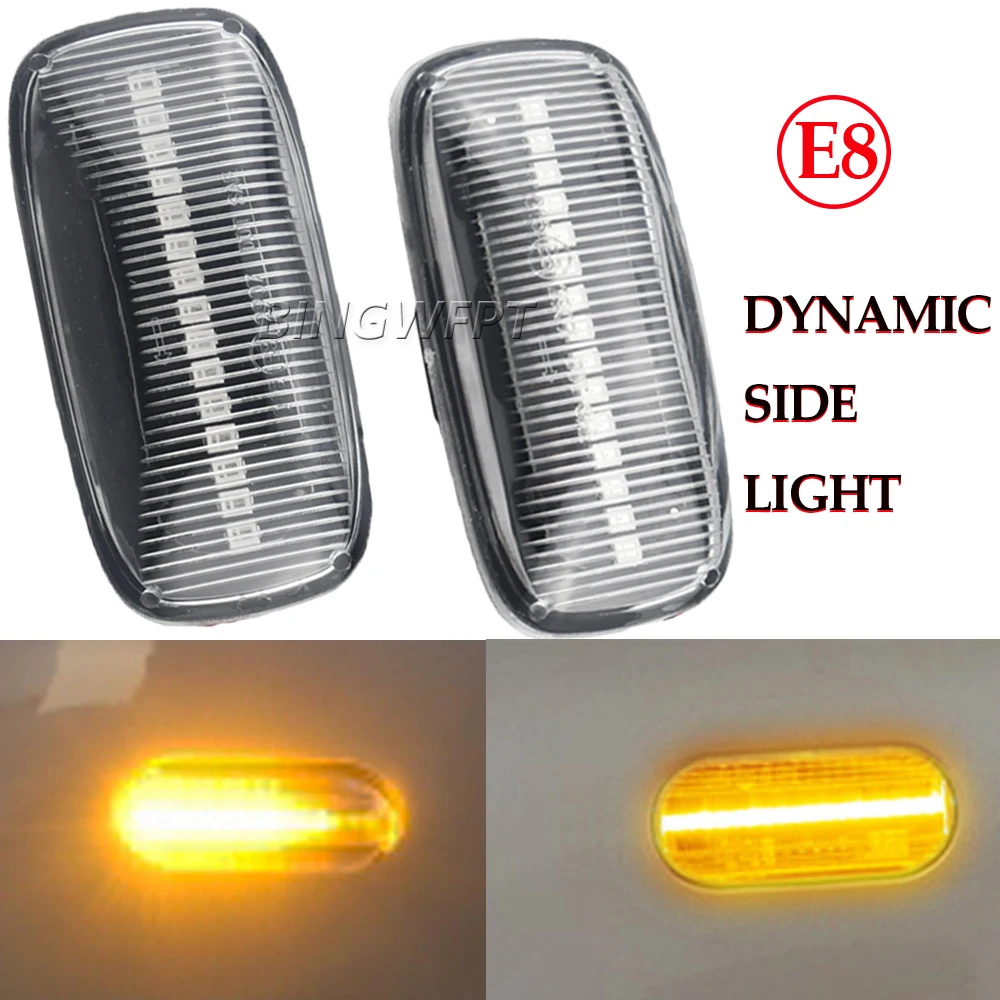 2pcs Dynamic Turn Signal Light Side Fender Marker Sequential Indicator For Nissan Maxima Almera Pulsar N15 Cefiro A32 1995-2000