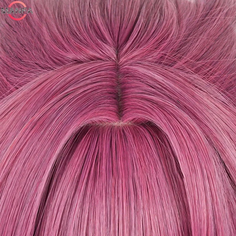 Peluca de Cosplay CyHSR Kafka, pelucas de cola de caballo de 45cm de largo, pelucas sintéticas resistentes al calor, pelo del cuero cabelludo, fiesta de Halloween + gorro de peluca