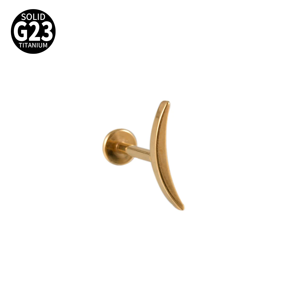 G23 Solid Titanium CZ Flower Moon Cartilage Earring