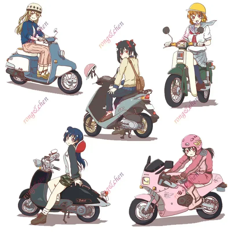 

Funny Cartoon Car Sticker Love Motorcycle Girl for Car Motorcycle Racing Helmet Laptop Trunk Body Car Window Surfboard PVC Decal
