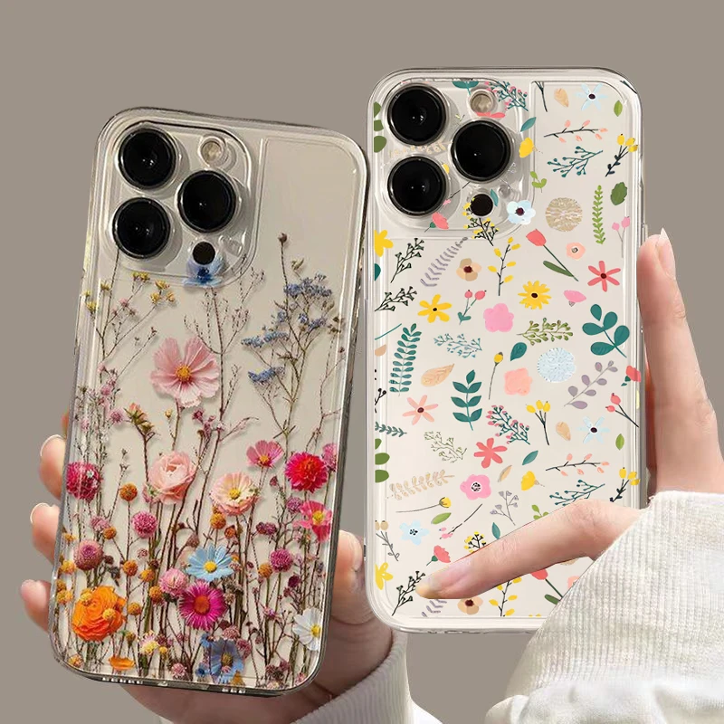 Flowers Case for Samsung Galaxy A56 A16 A15 A55 A54 A53 A36 A14 A05 A05S A32 S25 S24 Ultra S23 S22 Plus S20 S24 FE Heart Cover