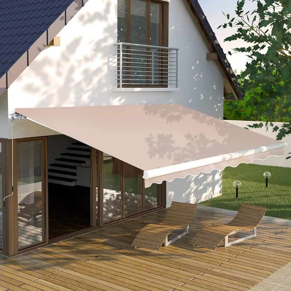 

8' x 7' Awnings for Patio, Patio Awning with Adjustable Canopy, Aluminum Frame, Patio Awning Sun Shade Shelter for Deck, Garden
