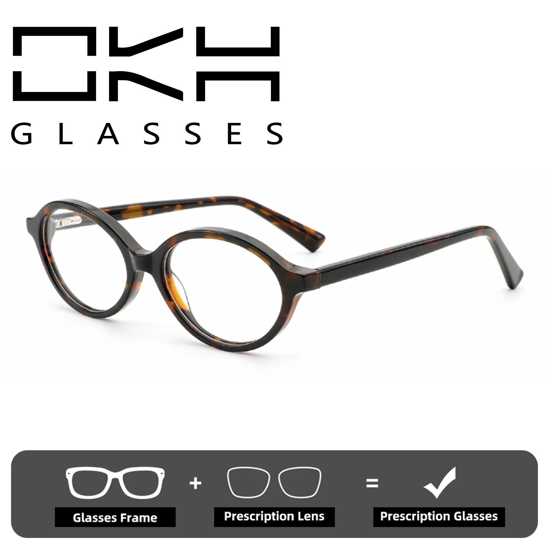 OKH Prescription Myopia Glasses Custom Anti Blue Light Progressive Optical Lenses Reading Eyeglasses Resin Lens for Men Women