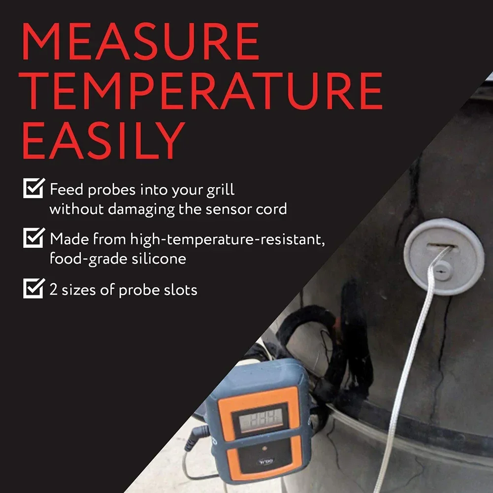 2 Pack Thermometer And Probe Grommet For Grills For Weber Smokey Mountain Cookers 85037 High-temperature-resistant