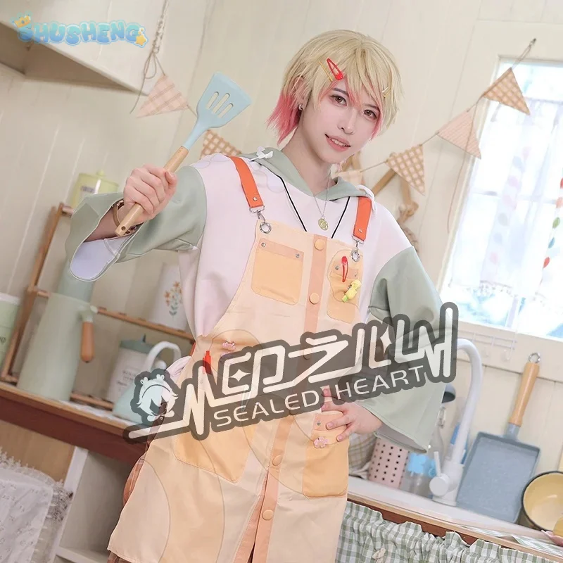 Tenma Tsukasa tms Cosplay Costume Anime PJSK tks Wig Strap Skirt Hoodie Pants Necklace Halloween Carnival Men Women Casual Set view 3