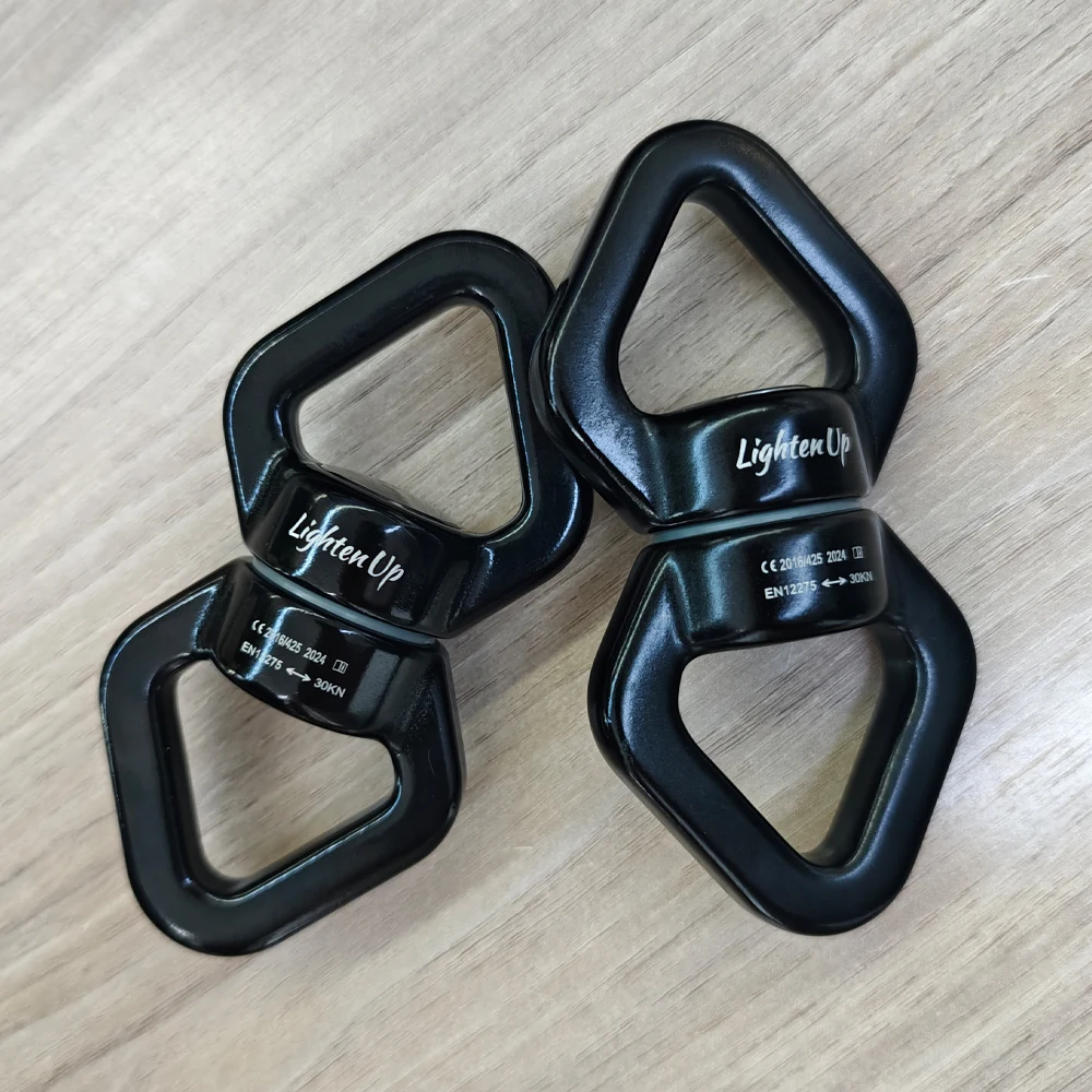 30KN Outdoor Rock Climbing Carabiner with Swivel Connector Universal Gimbal Ring for Yoga Swing Hammock - Rotational Rope Connec view 3