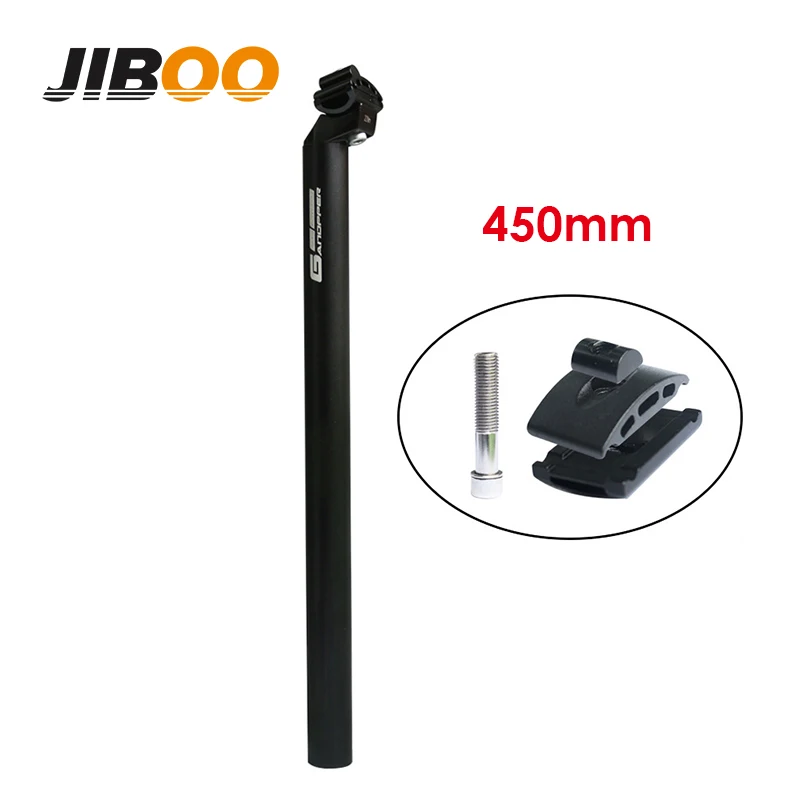 JIBOO-MTB ماتي الأسود سبائك الألومنيوم سيتبوست ، للطي دراجة سيتبوست ، السرج أنبوب ، دراجة أجزاء ، 450 مللي متر ، 25.4 مللي متر ، 27.2 مللي متر ، 31.6 مللي متر
