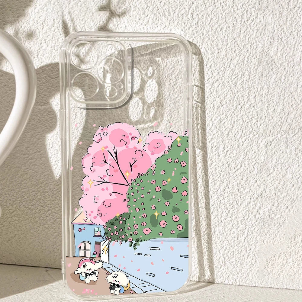 

Cherry blossom tree Silicone Phone Case for iPhone 17 16 15 14 13 12 11 Pro Xs Max Air Mini 7 8 6 6s Plus SE 2020 2022 Cover