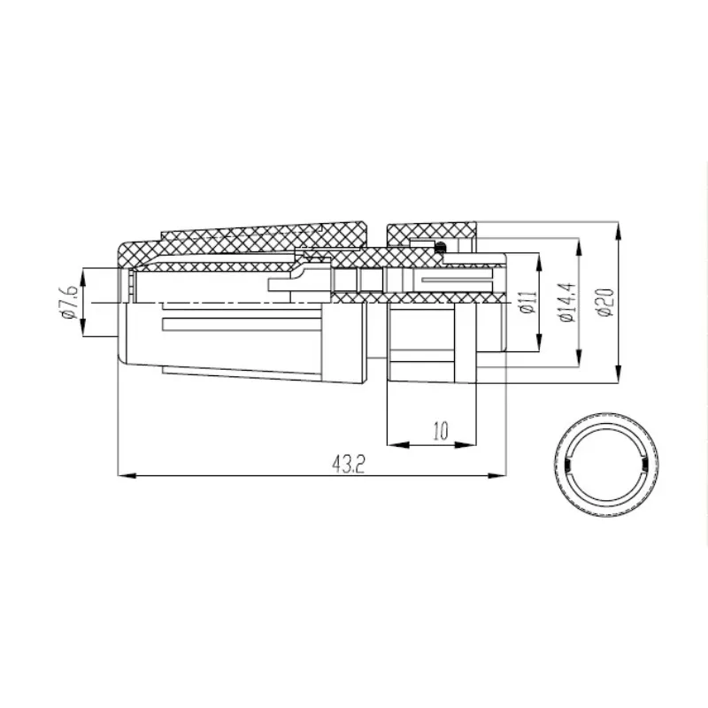 Heavy plastic connector aviation plug Z108 2 core 3 4 5 6 6 7 8 0 12A snap fit female plug