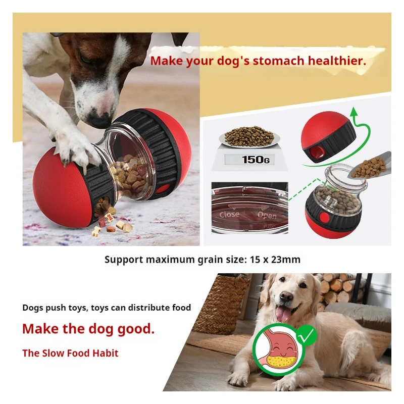 Dog Toy Tumbler Leaky Food Ball Elliptical Track Rolling Ball Slowly Feeding Protects Stomach Increase Intelligence Pet Supplies