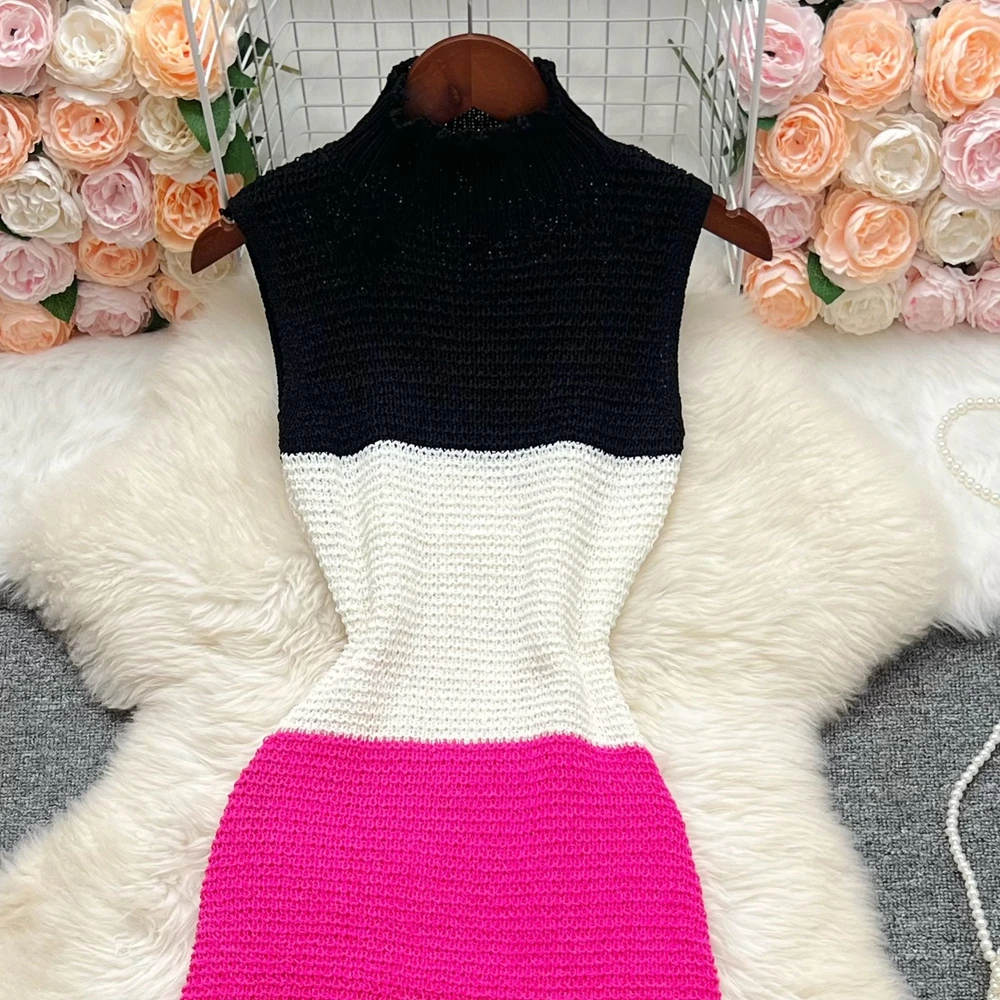 YuooMuoo Chic mode Sexy paquet hanches tricoté Mini robe 2026 nouvel été Y2K sans manches glands moulante robe de soirée Streetwear