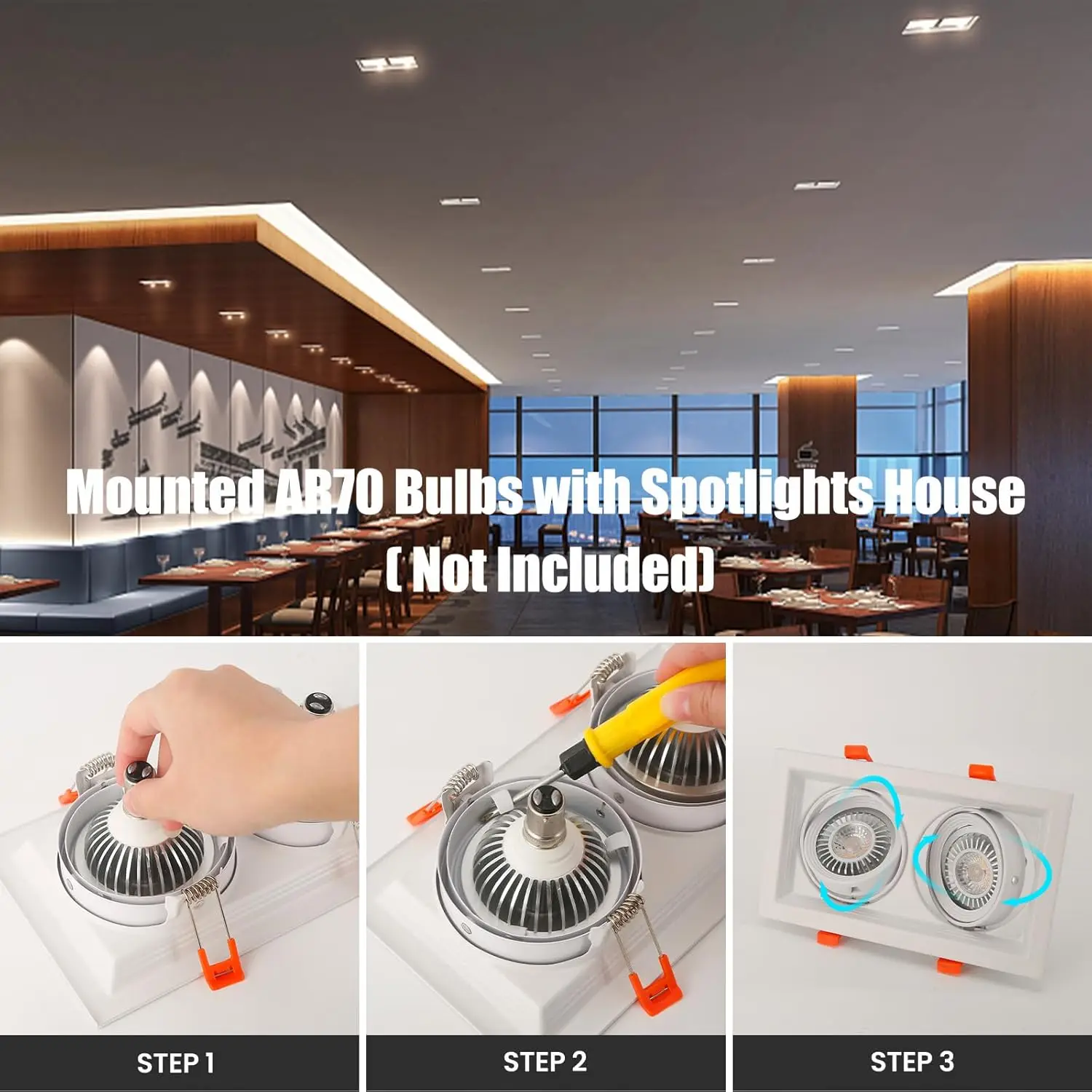 AR70 LED Light Bulb BA15D B15 Base, AC/DC12V Input, 7W 500lm for Home Household Commercial Lighting,50W Halogen Lamp Replacement