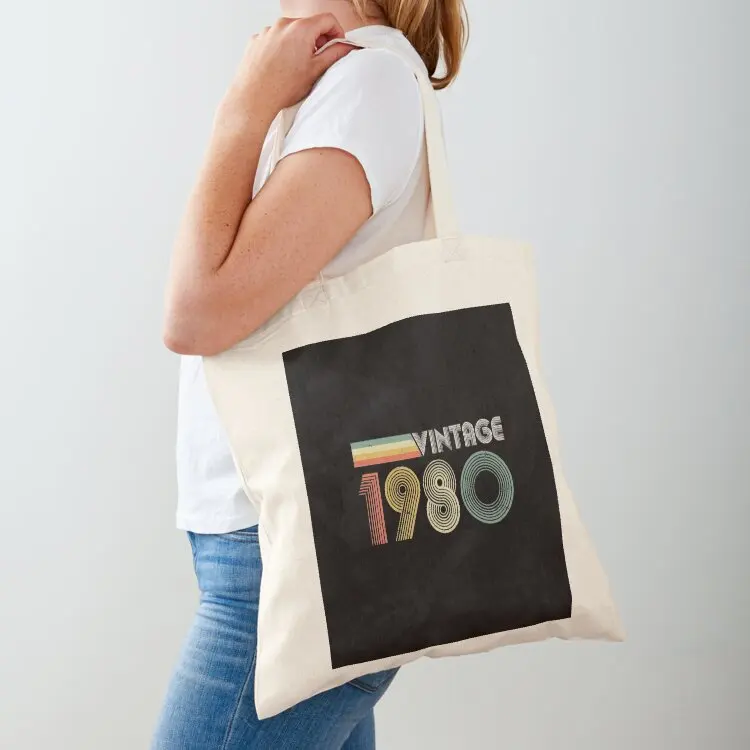 

Vintage 1980, 44th Birthday Gift Tote Bag reusable shopping bags Shopper bag for beach bag luxury women