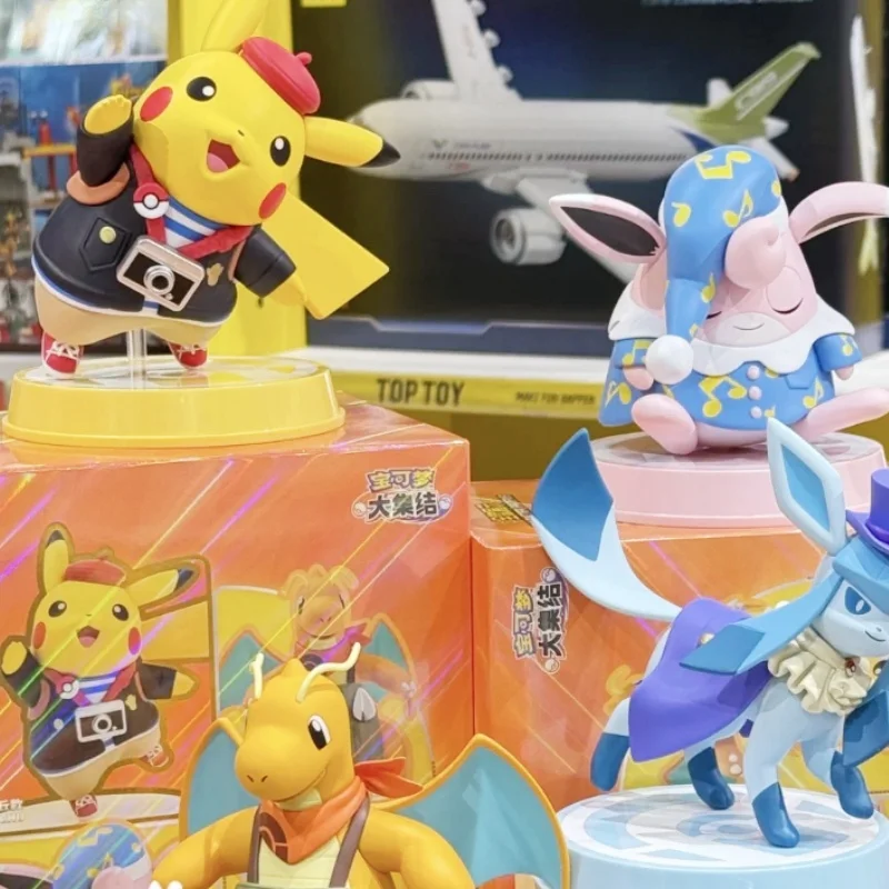 新オリジナルポケモンユニットシリーズピカチュウ-dragonite-jigglypuff-glaceon-モデルおもちゃアクションフィギュアアニメ人形子供のおもちゃギフト