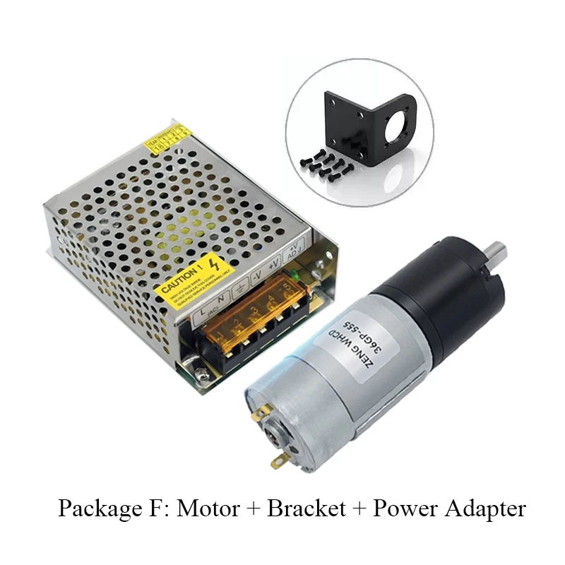36GP-555 Planetary DC Gear Motor, 12V/24V 555 Geared Motor, 11–2160 RPM Low-Speed, High-Torque, Speed-Controlled Micro 555 Motor 5