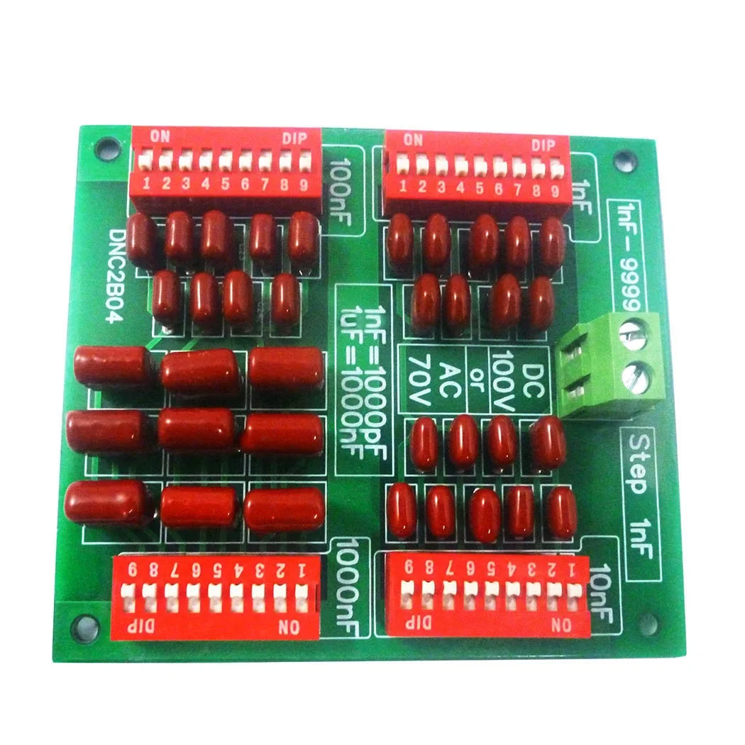 1 pz DC100V/AC70V 1nF a 9999nF Step-1nF condensatore programmabile scheda condensatore a Film