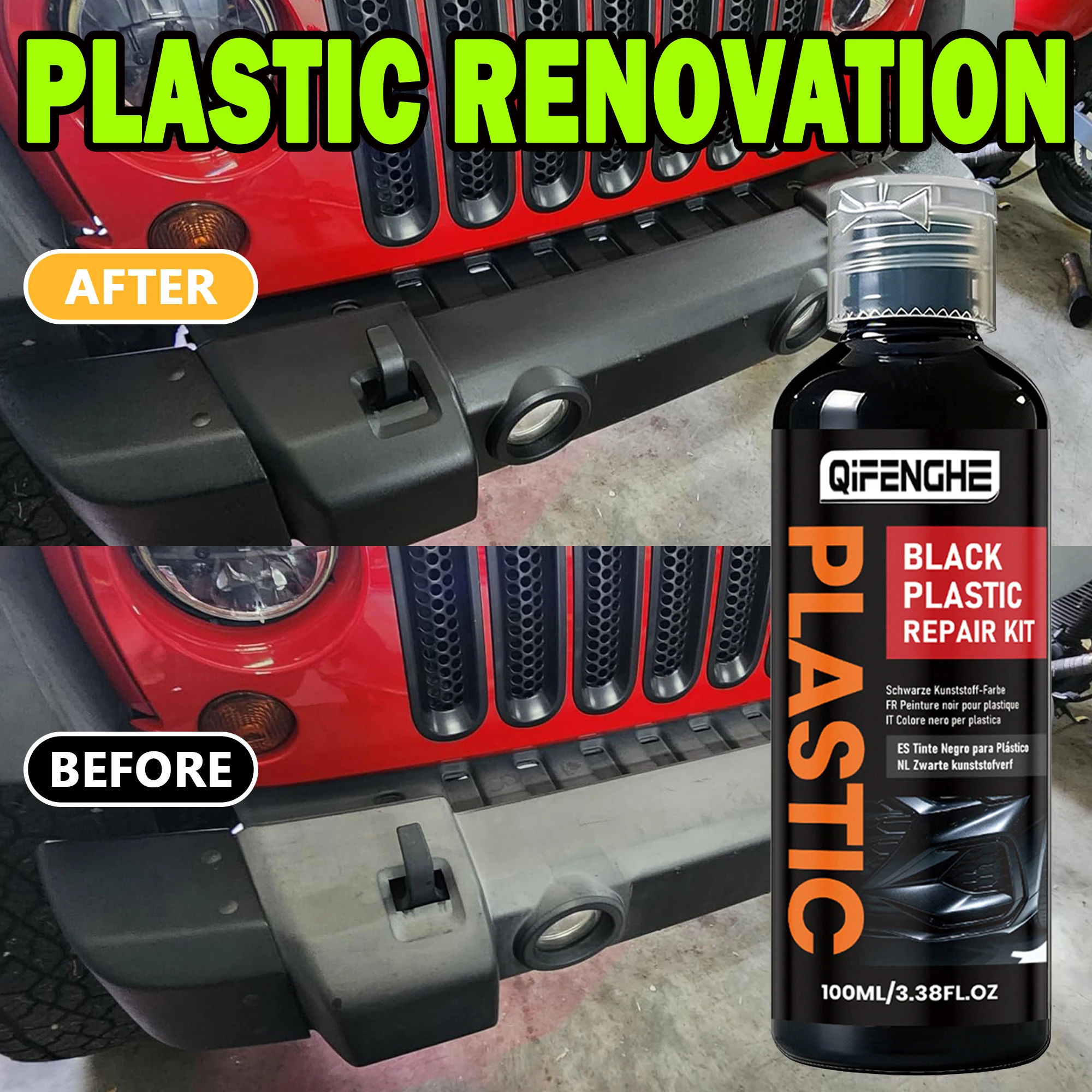 Auto-Kunststoff-Auffrischer Beschichtungsmittel für Außenbereich Reparatur Reinigung Erfrischung Restaurierung Schwarz Glanz Versiegelung Aufheller – Detail 5