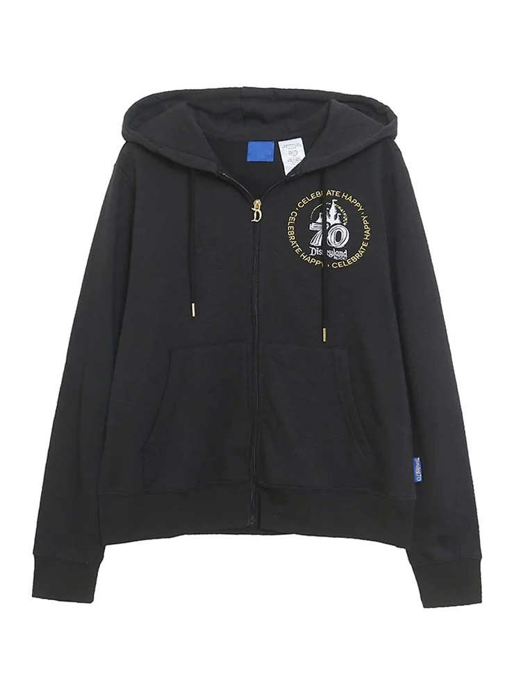 ديزني 70th الذكرى القلعة ميكي Dsineyland إلكتروني طباعة التطريز البلوز المرأة البريدي سترة البلوز القمم الصوف للجنسين