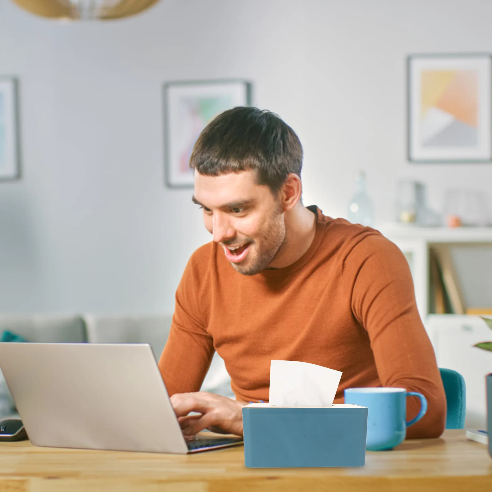 

1Pcs Tissue Storage Box Wooden Lid Simple Napkin Container Home Office Bathroom Desktop Tissue Dispenser Dustproof Waterproof