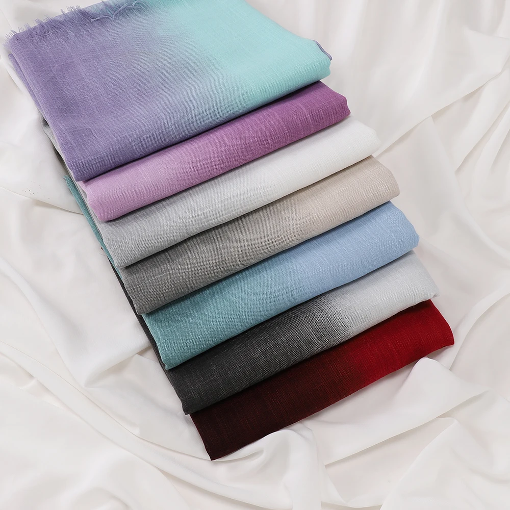 

Двухцветный градиентный хиджаб, женский хлопковый хиджаб, шарф, оптовая продажа, мусульманский хиджаб с принтом тай-дай, исламский платок, поставщик шалей