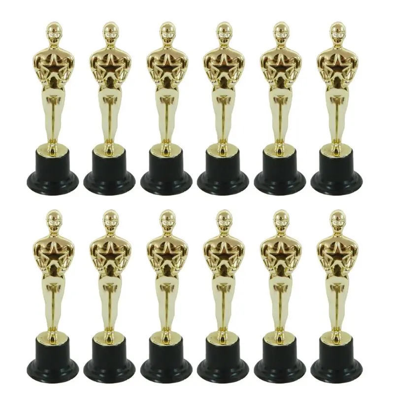 Reutilizável Baking Decoração Modelo, Oscar Statuette Toy, Mini Troféus, Children's Award Presentes, Acessórios Prop, 6 Pcs