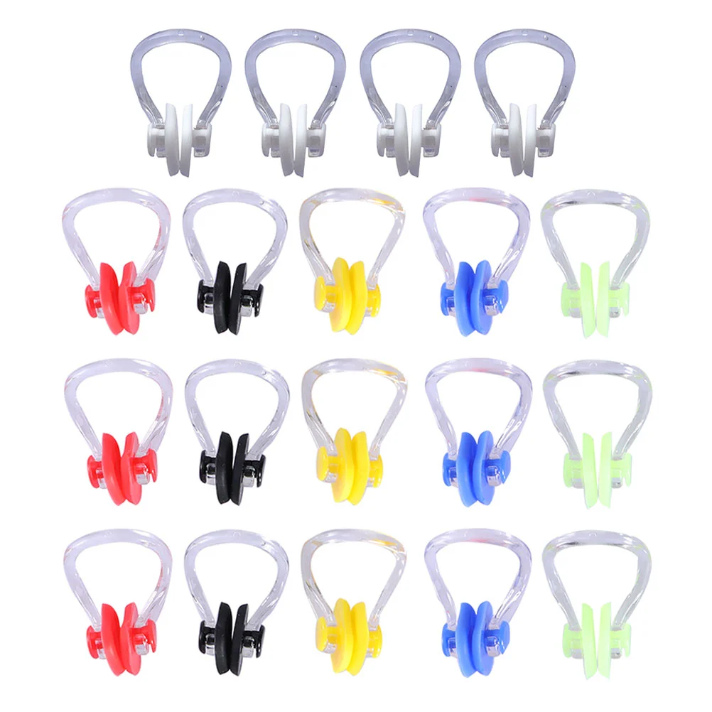 

20 Pcs Swimming Silicone Nose Clip Wear-resistant Plugs Clamp Soft Protection Silica Gel Pool Accessories