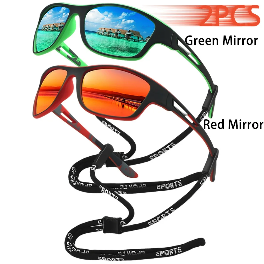Tarnmuster-Mode-Sonnenbrille für Autofahren, Angeln, Radfahren, Sport, Herren und Damen, Laufen, Bergsteigen, Sport-Sonnenbrille mit Kette – Detail 20