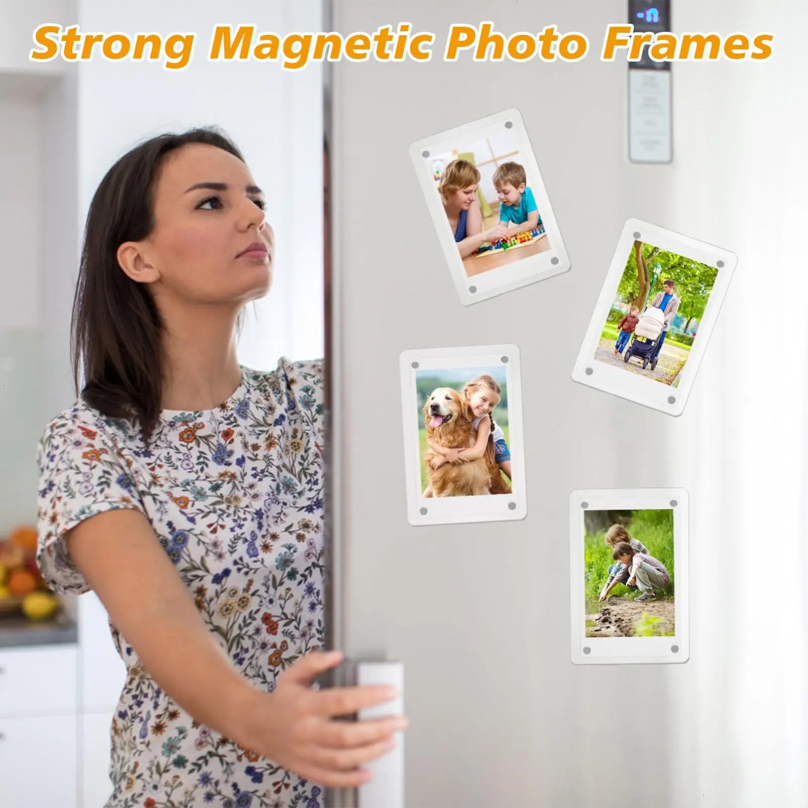 Acrylic magnetic photo frame, refrigerator mini photo frame, magnet double-sided, wallet size, suitable for Polaroid film